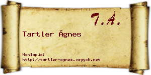 Tartler Ágnes névjegykártya